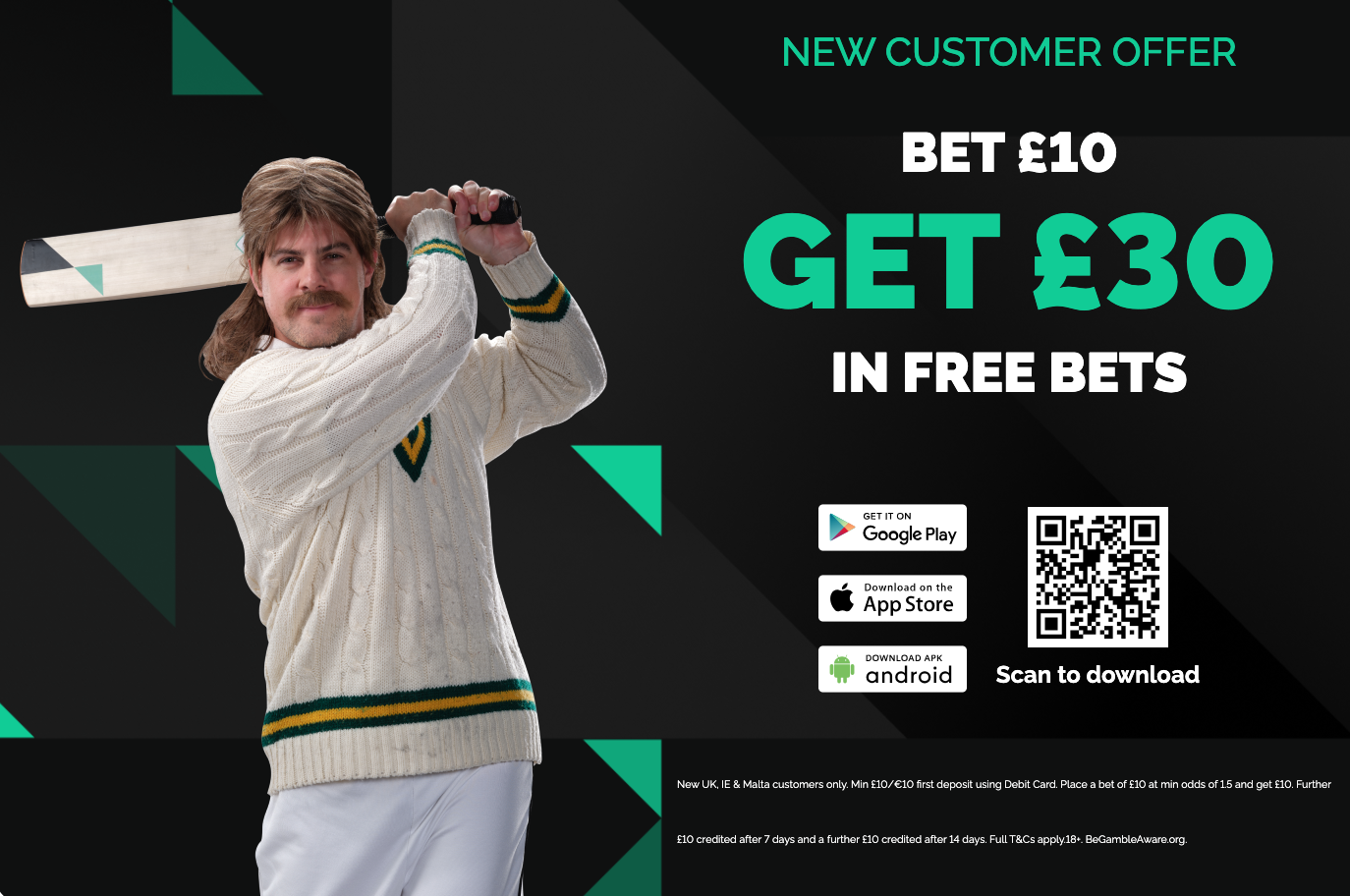 SBP app welcome offer - bet £10 to get £30 in free bets